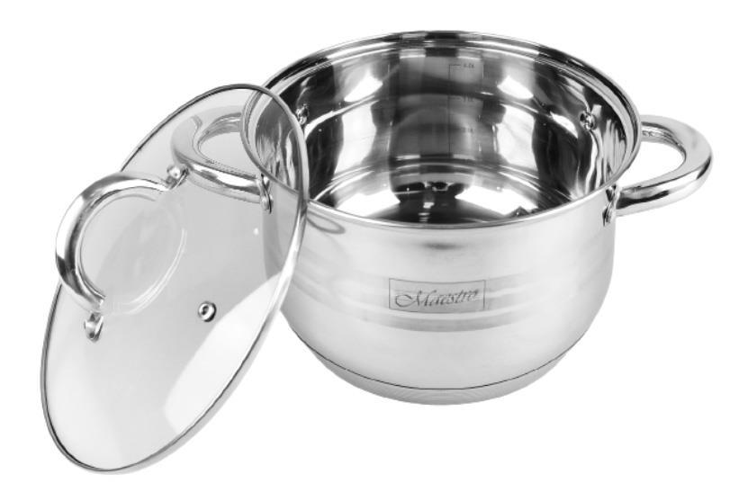 Plieninis puodas su dangteliu, indukcinis, 20cm, 3,9l | Maestro MR-3513-20