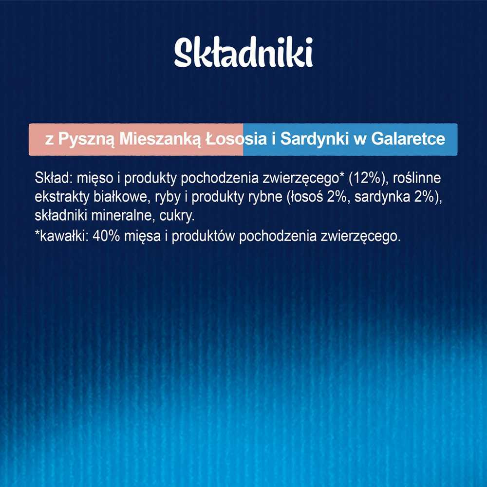 Purina Nestle Drėgnas Kačių Maistas - Felix Fantastic Duo su Lašiša ir Sardine, 85g