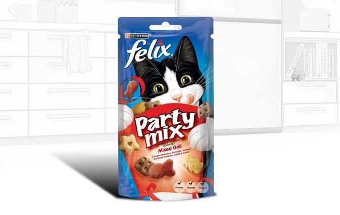 Purina Nestle Sausas Kačių Maistas - Felix Party Mix 60 g