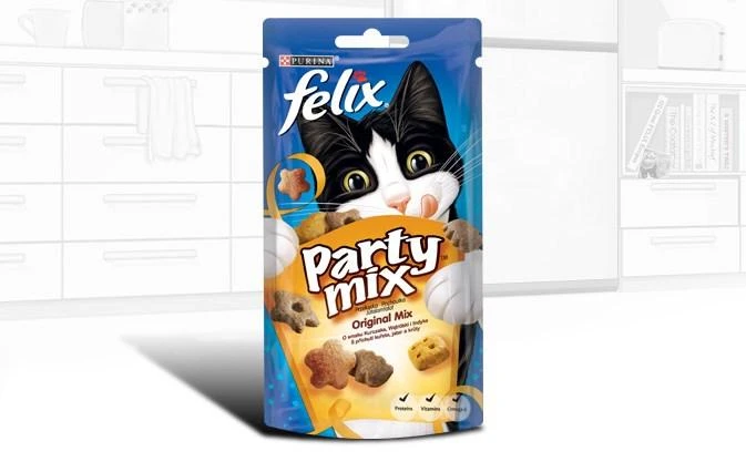 Purina Nestle Kačių Skanėstai - PURINA Felix Party Mix Original 60 g