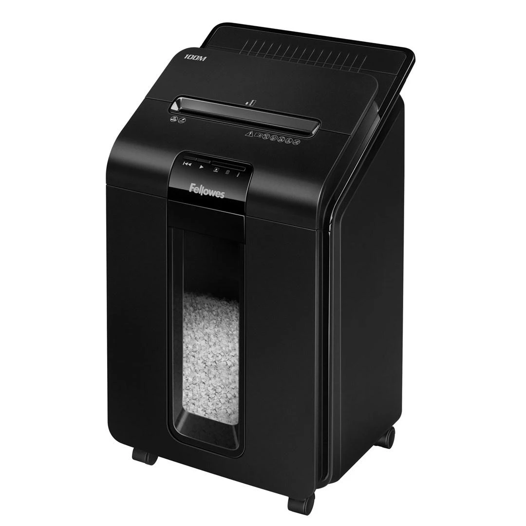 Fellowes AutoMax™ 100M Automatinis kompaktiškas dokumentų naikiklis
