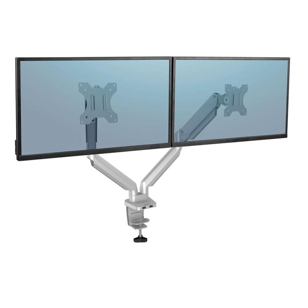 Laikiklis Fellowes Platinum ramię na 2 monitory Sidabrinė