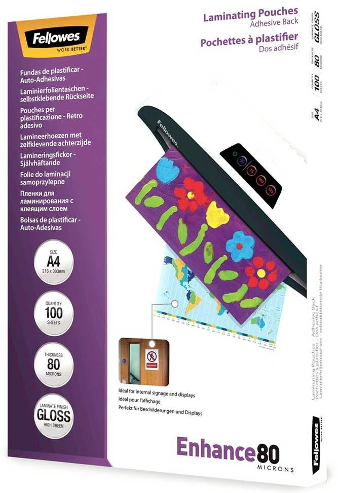 Fellowes LAMINATORIAUS KOMŠELIO KLIJAUS NUGARĖ/A4 80 100 Vnt. 5302202 BIUDŽIAI