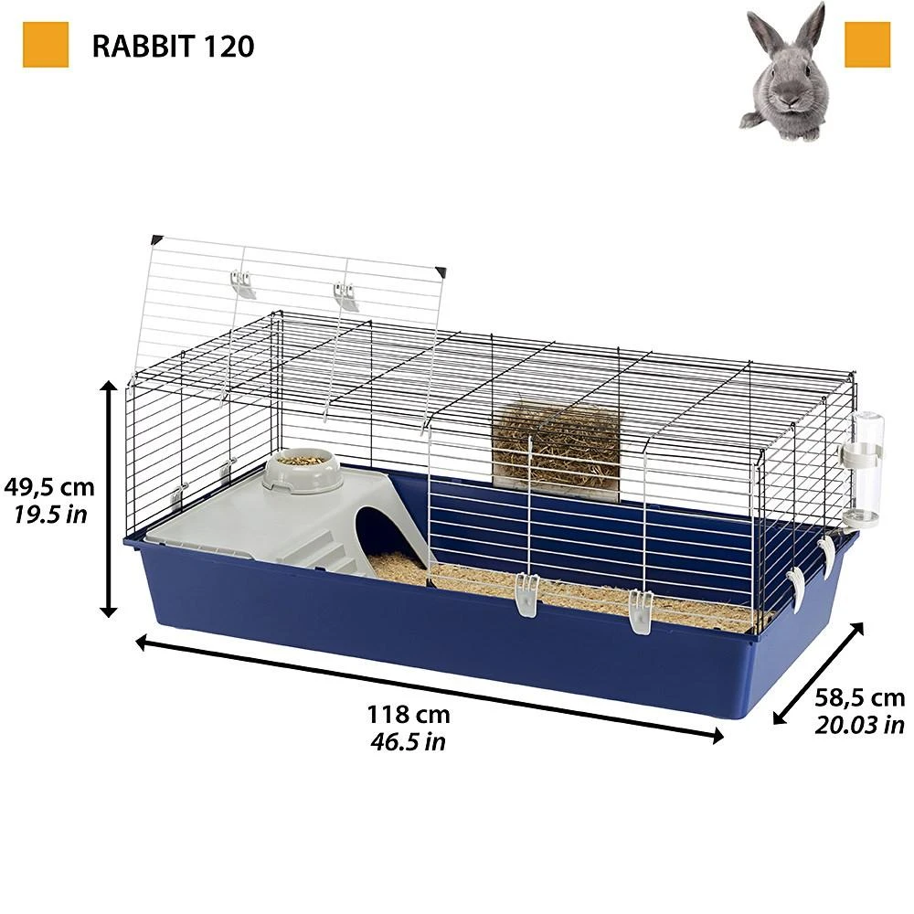 Ferplast Triušių narvas "Rabbit 120", 118x58,5x49,5 cm, 57053070