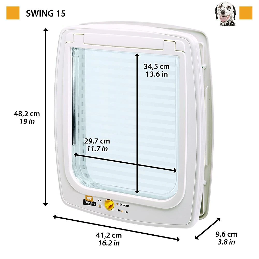 FERPLAST Swing 15 - Large dog door, baltas