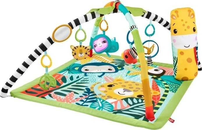 Lavinamasis kilimėlis Fisher-Price 3-in-1 Rainforest Sensory Gym, su atogrąžų miško gyvūnais (FPHJW08)