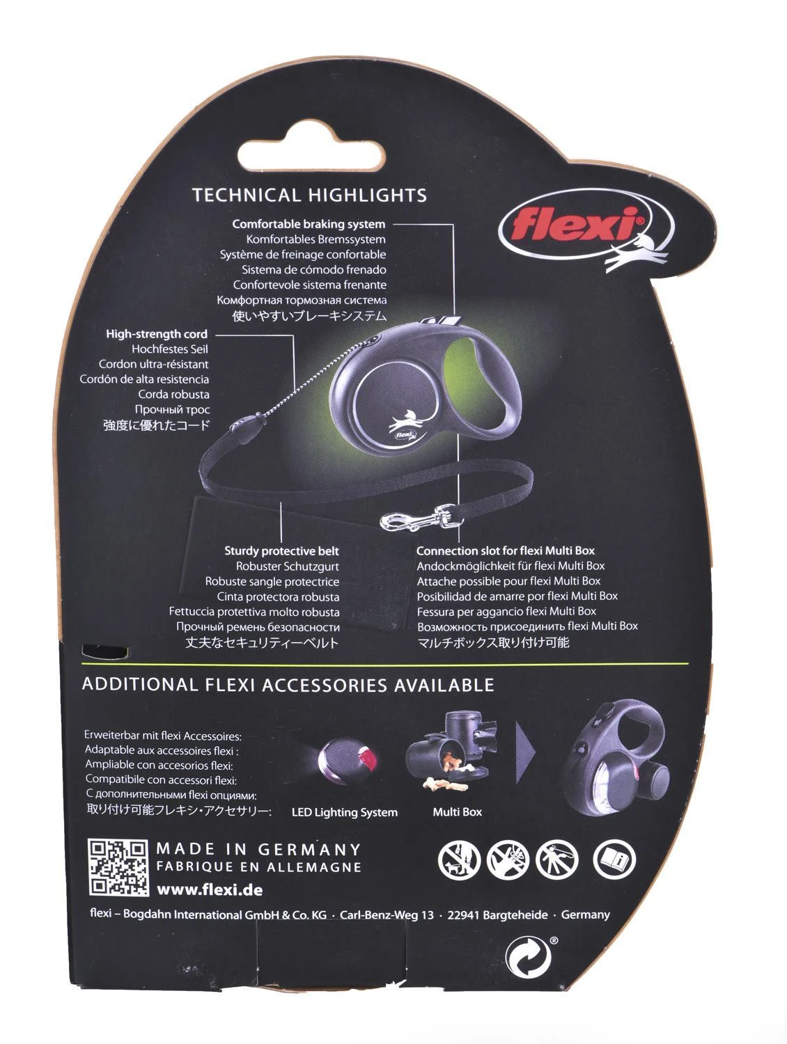 Trixie Flexi Juodas Design M pavadėlis šunims iki 20kg virvinis 5m mėlynos spalvos