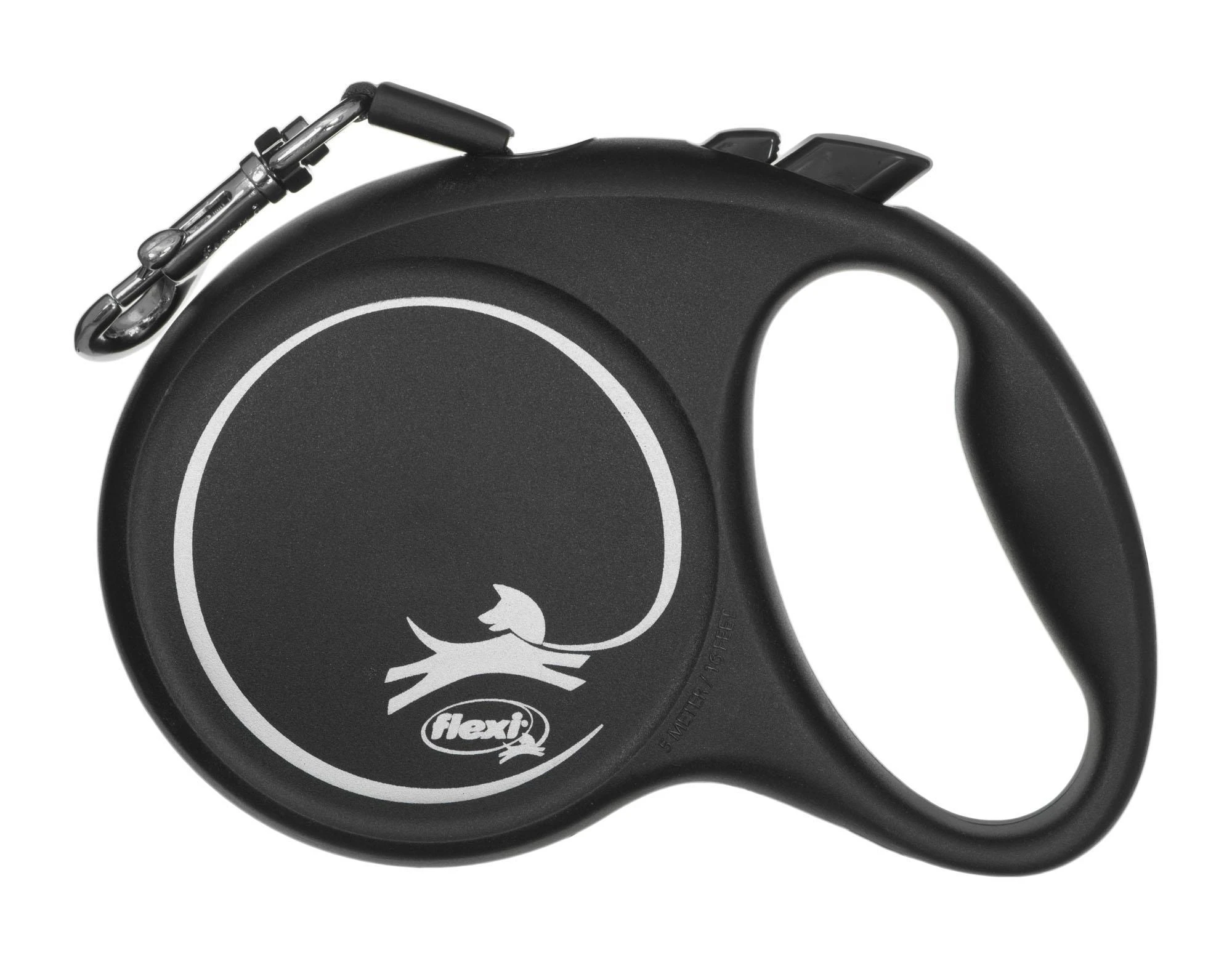 Flexi Black Design M pavadėlis šunims iki 25kg juostinis 5m juodos spalvos