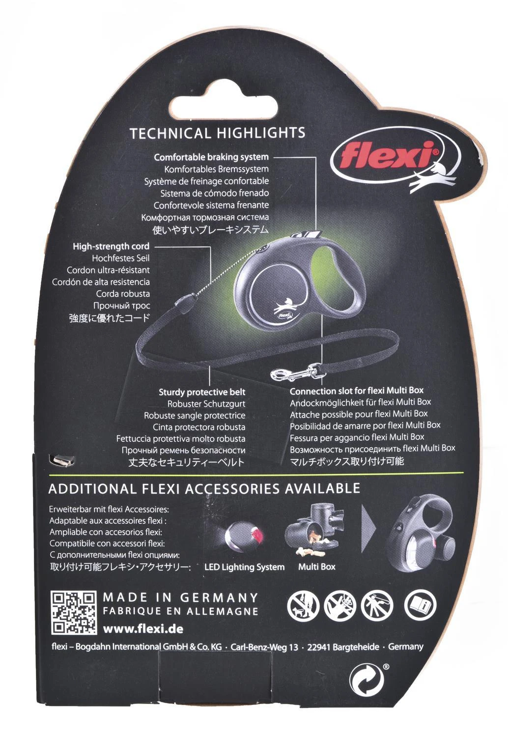 Flexi Black Design S pavadėlis šunims iki 12kg virvinis 5m rožinės spalvos