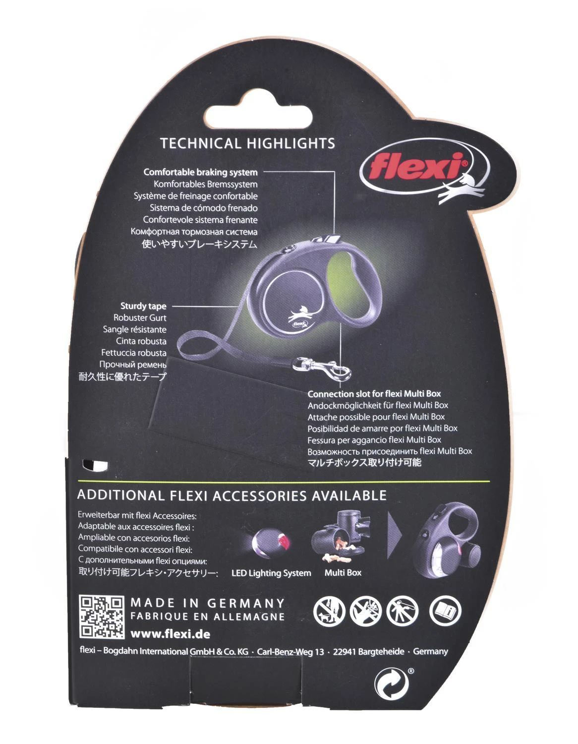 Flexi Black Design S pavadėlis šunims iki 15kg juostinis 5m rožinės spalvos
