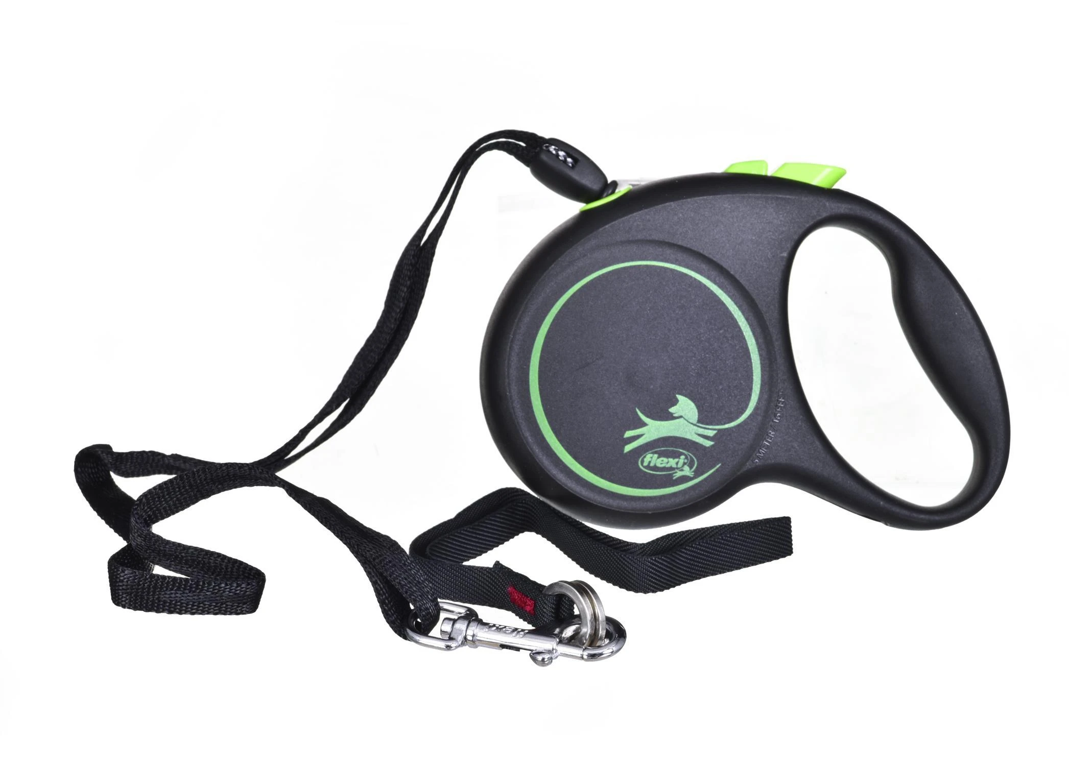 Flexi Black Design S pavadėlis šunims iki 12kg virvinis 5m žalios spalvos