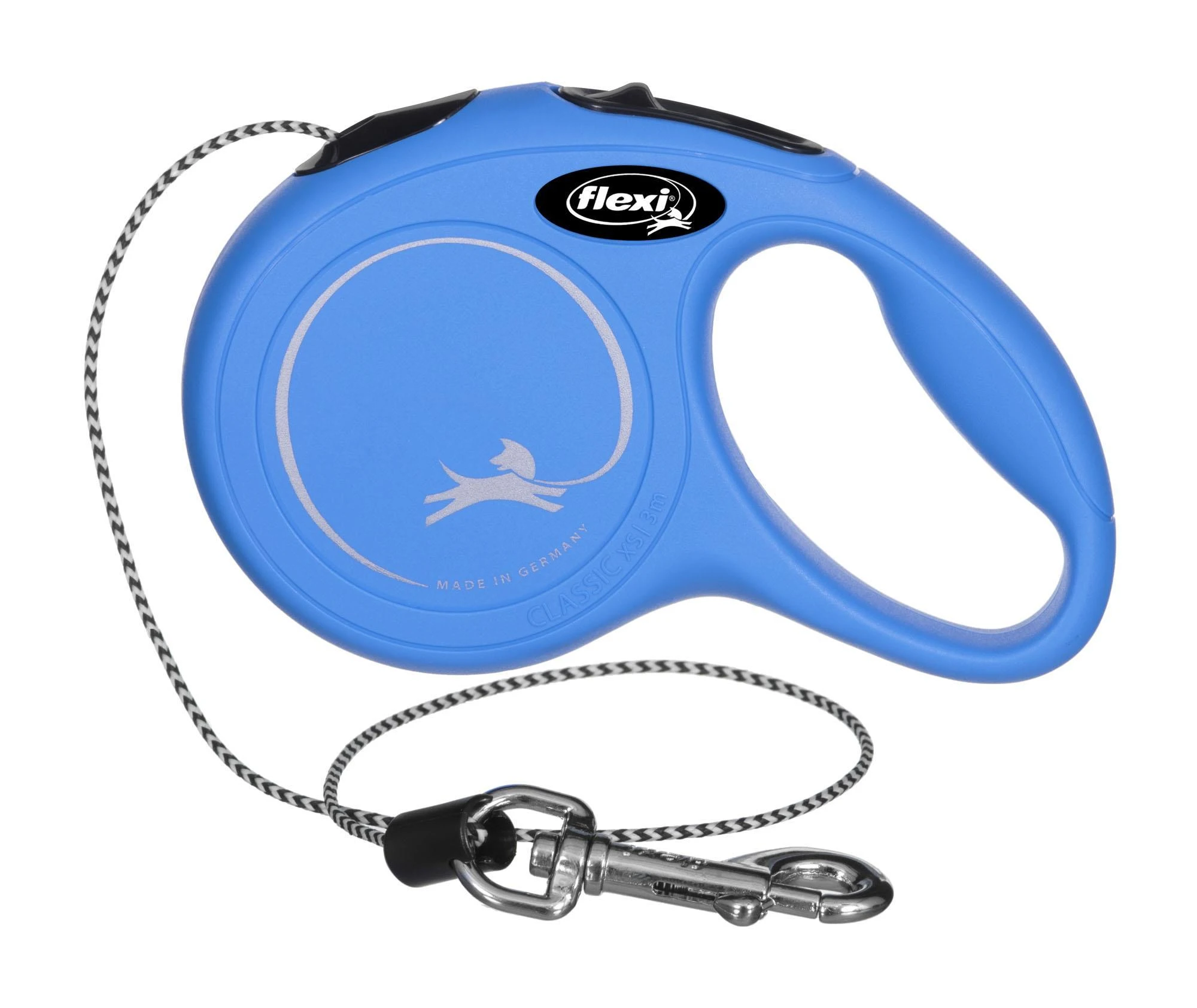 Flexi New Classic XS pavadėlis šunims iki 8kg virvinis 3m mėlynos spalvos