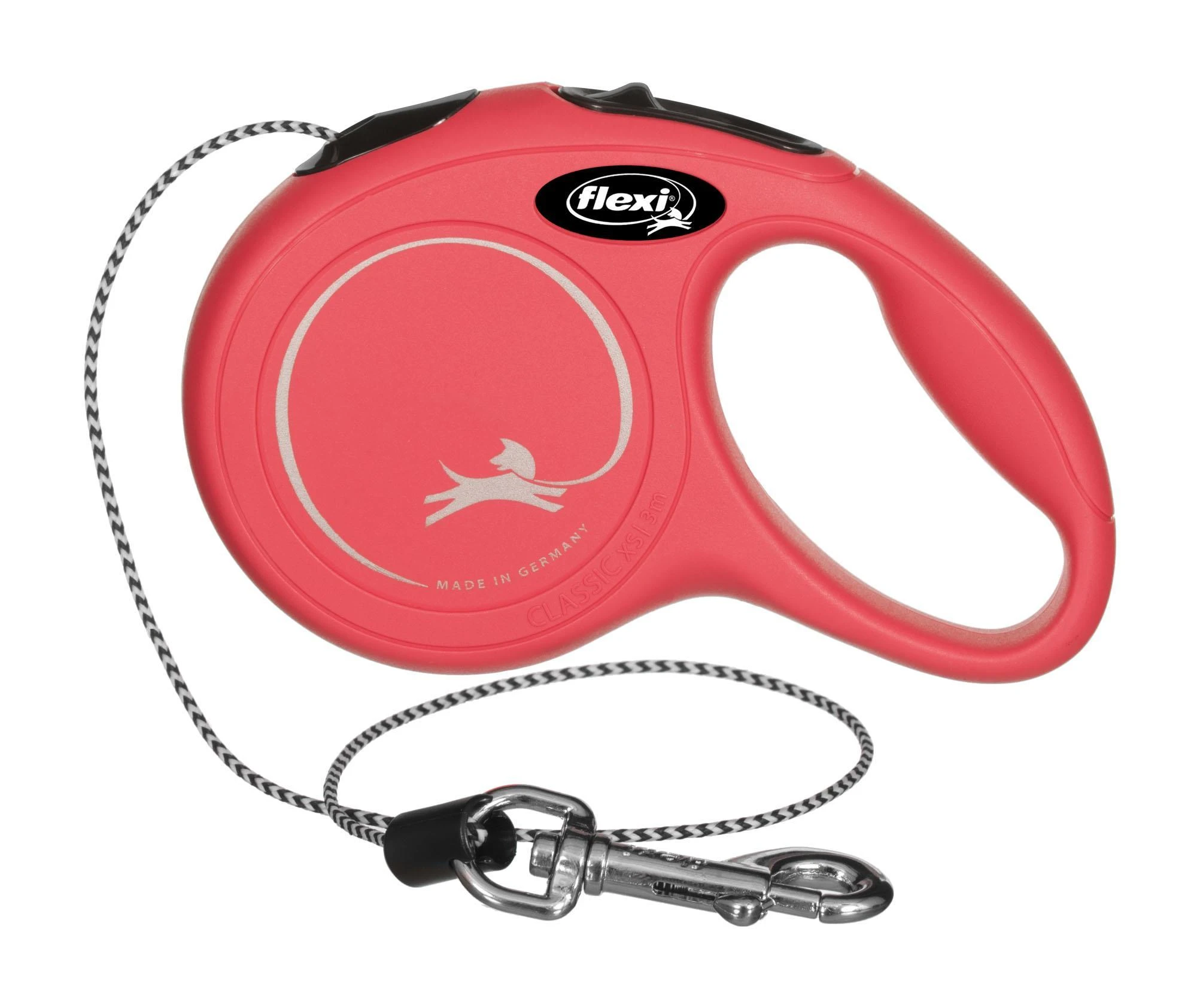 Flexi New Classic XS pavadėlis šunims iki 8kg virvinis 3m raudonos spalvos