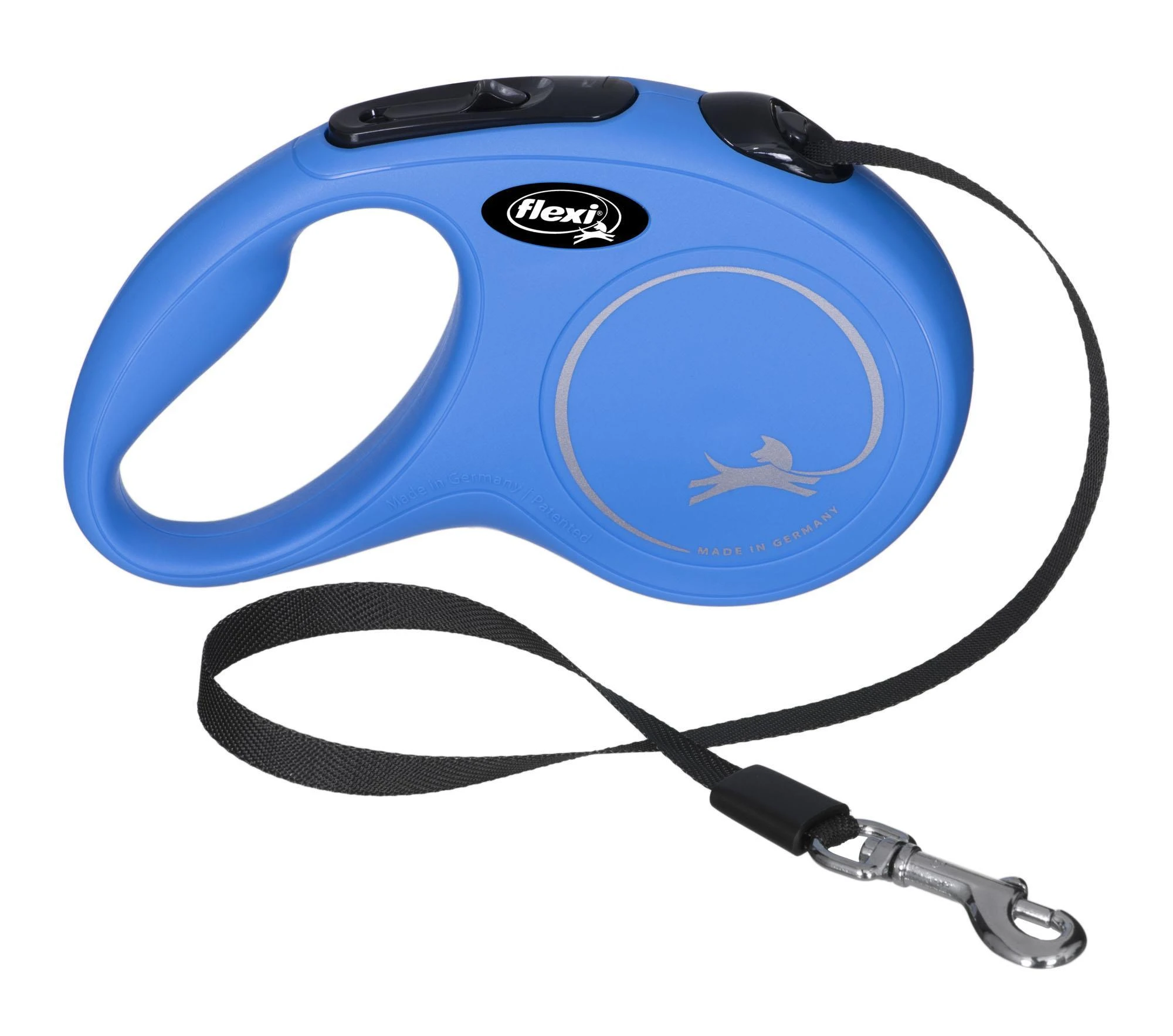 Flexi New Classic S pavadėlis šunims iki 15kg juostinis 5m mėlynos spalvos