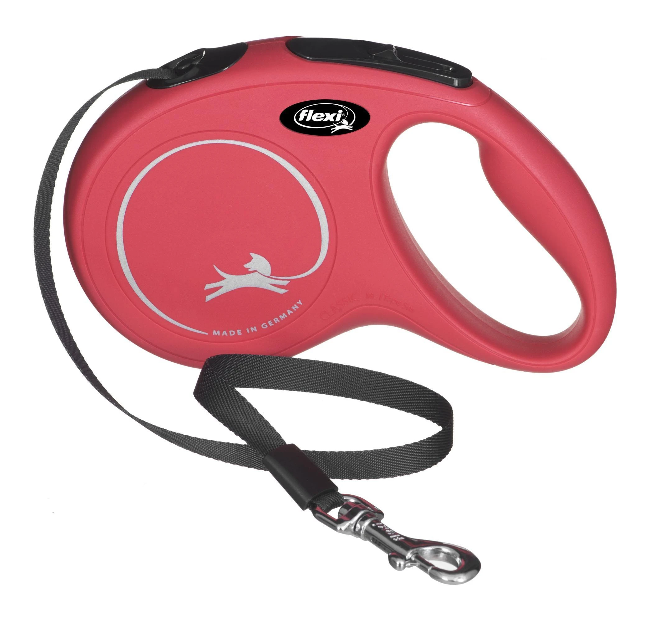 Flexi New Classic M pavadėlis šunims iki 25kg juostinis 5m raudonos spalvos