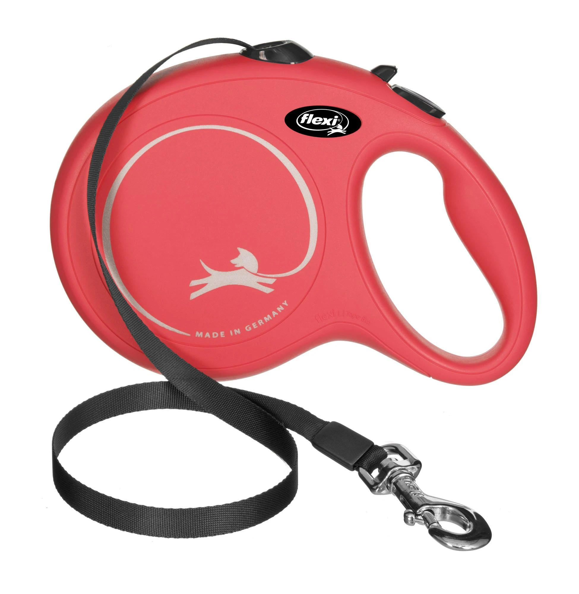 Flexi New Classic L pavadėlis šunims iki 50kg juostinis 5m raudonos spalvos