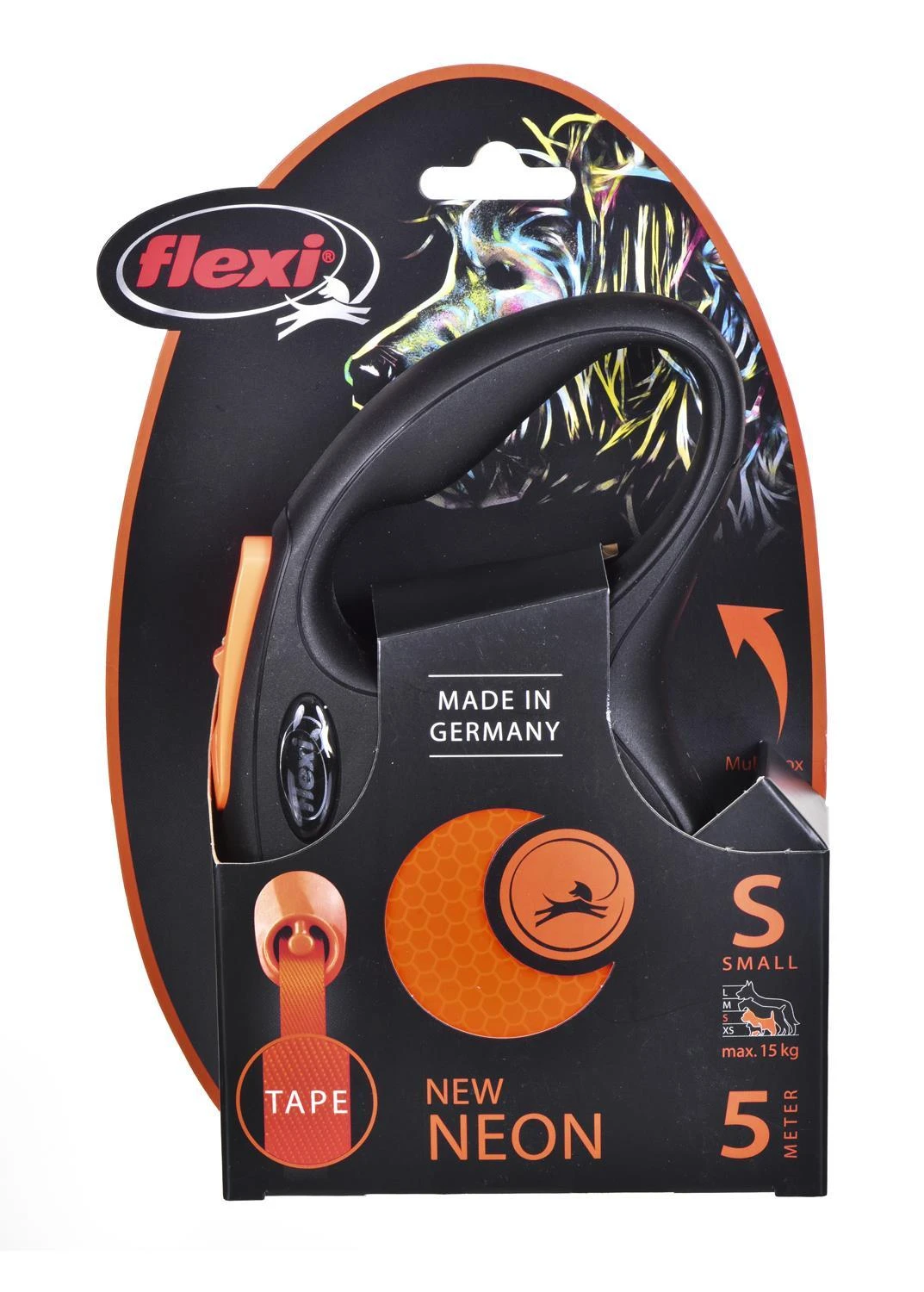Trixie FLEXI New Neon Tape oranžinis pavadėlis S-5m iki 15kg