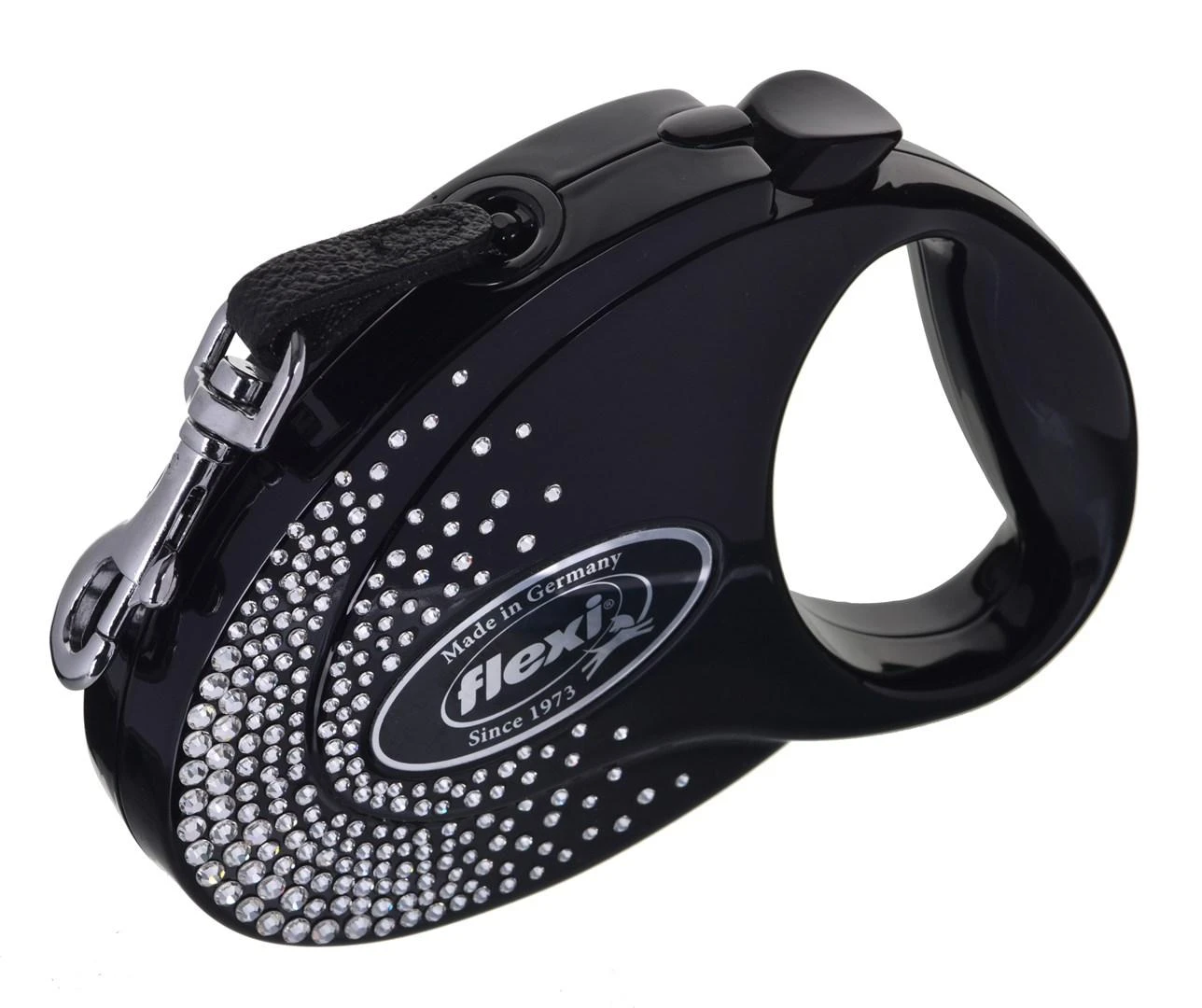 Flexi FLEXI Glam Splash Crystal pavadėlis, M TAPE 5 m, juoda