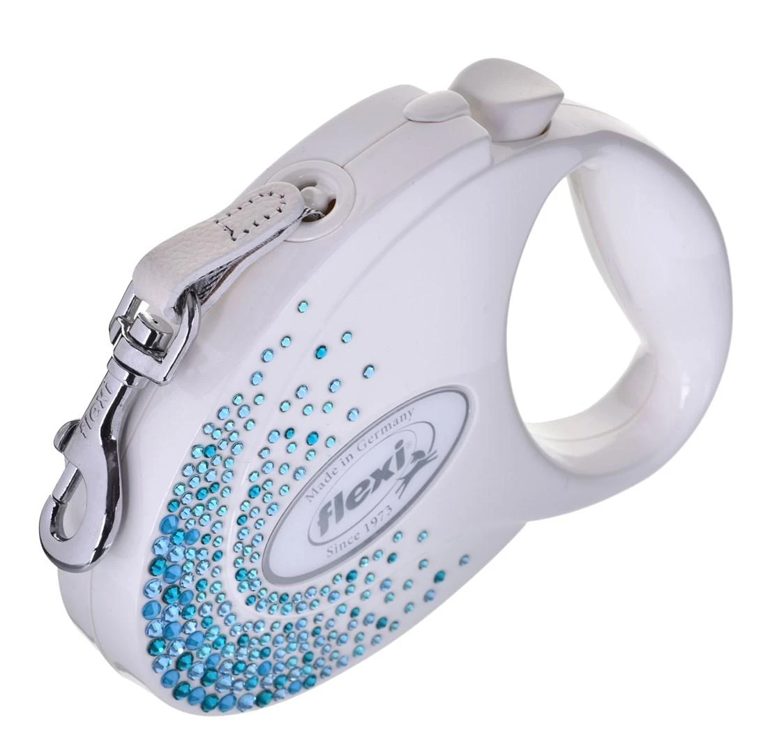 Flexi FLEXI Lanyard Glam Splash Ocean, M 5m TAPE, balta