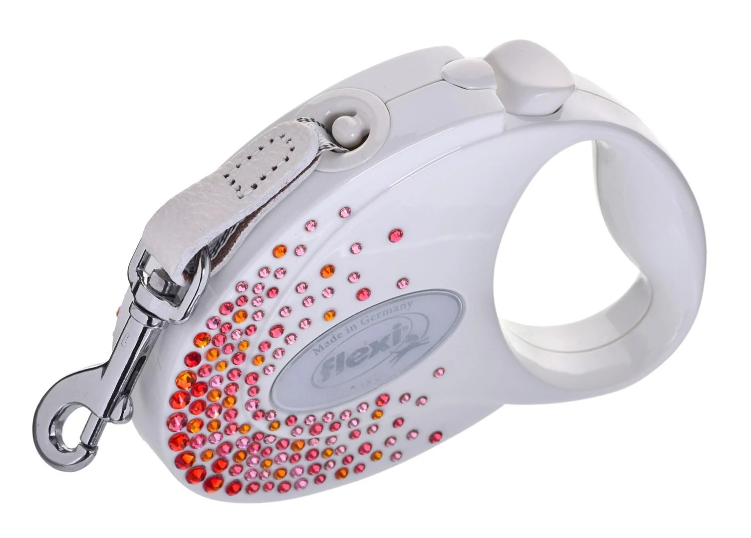 FLEXI Glam Splash Orient su Swarovski kristalais S - Dog Ištraukiamas švinas - 3 m - baltas