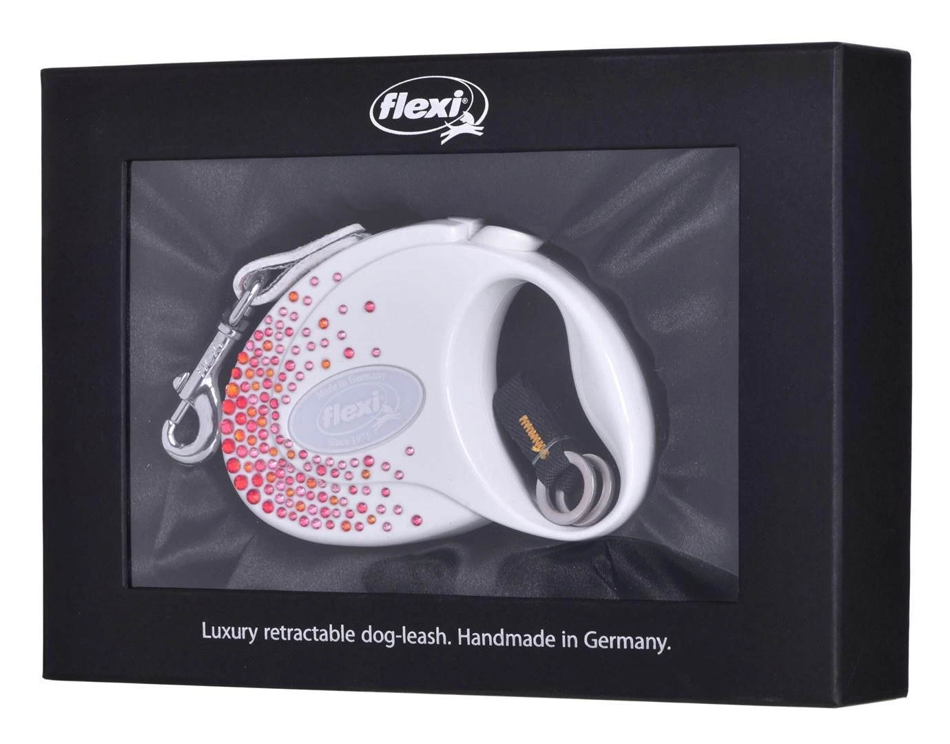 FLEXI Glam Splash Orient su Swarovski kristalais S - Dog Ištraukiamas švinas - 3 m - baltas