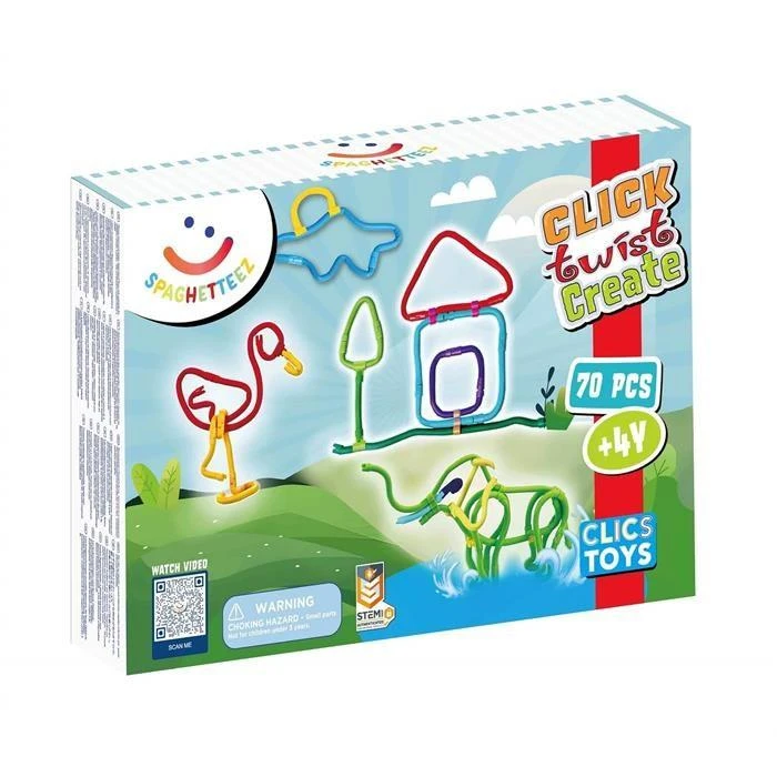 Clics toys Konstruktorius Spaghetteez, 70 d.
