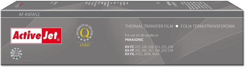 Folijinis rašalas filmas juostelė Activejet AF-KXFA52 (pakeitimas Panasonic KX-FA52, Supreme, juodas)