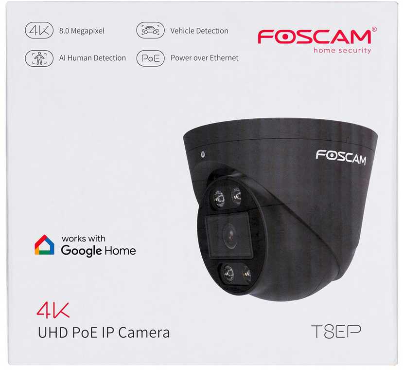 FOSCAM T8EP 8MP POE IP Camera Juodas