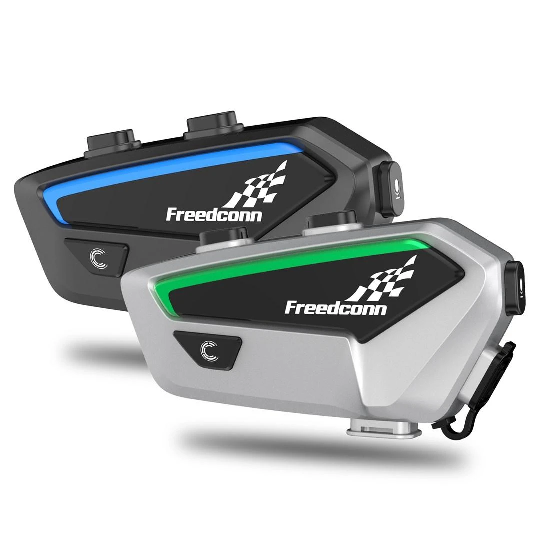 Motociklo Interkomas - FREEDCONN FX Bluetooth 5.0, 2000 m Diapazonas, IP67 Juodas