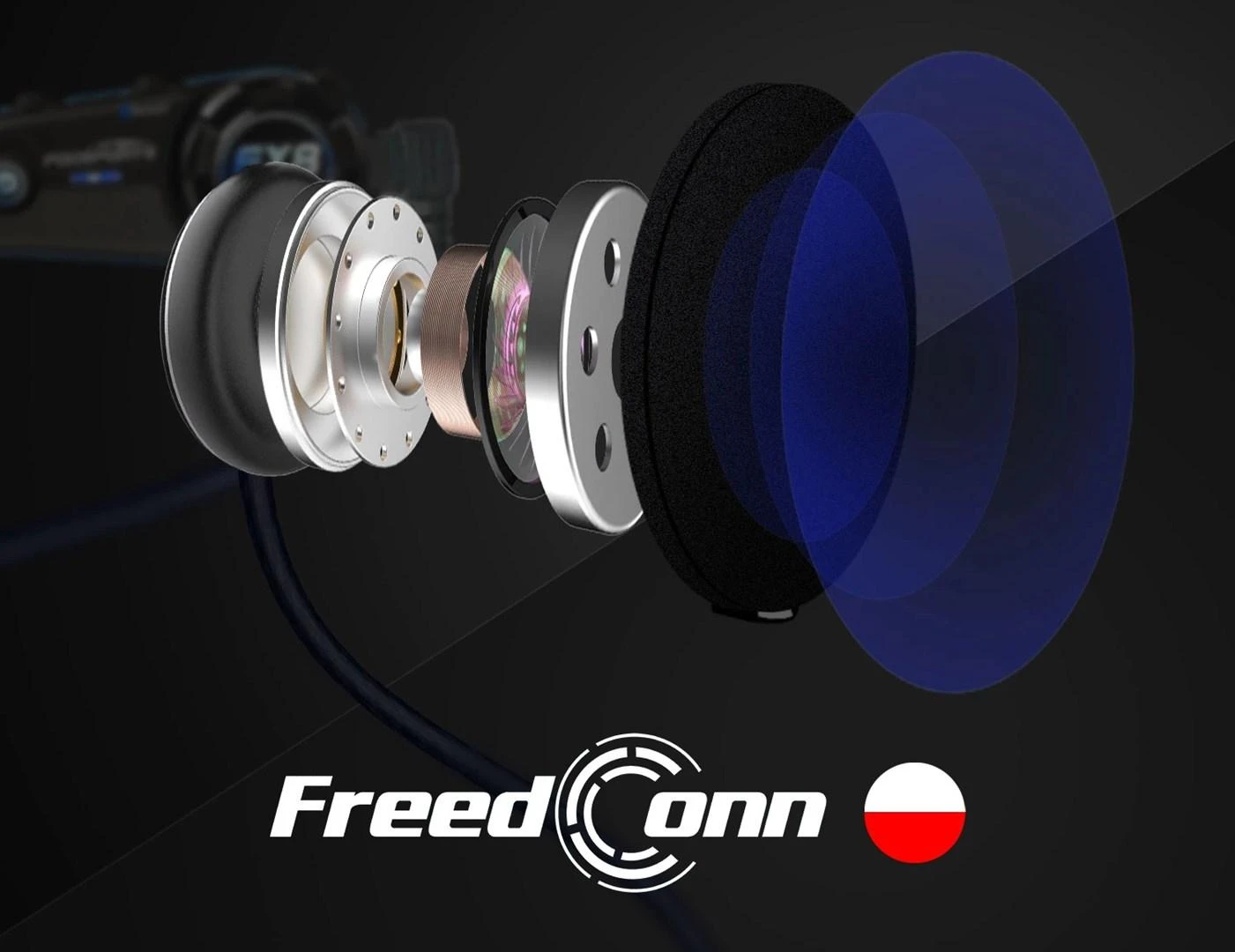 FREEDCONN T-MAX S V4 PRO SINGLE motociklo domofonas Juodas