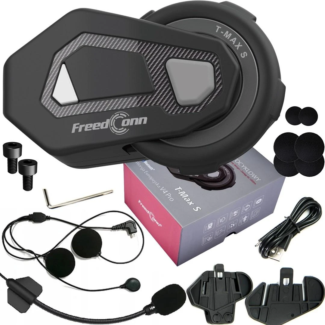 FREEDCONN T-MAX S V4 PRO SINGLE motociklo domofonas Juodas