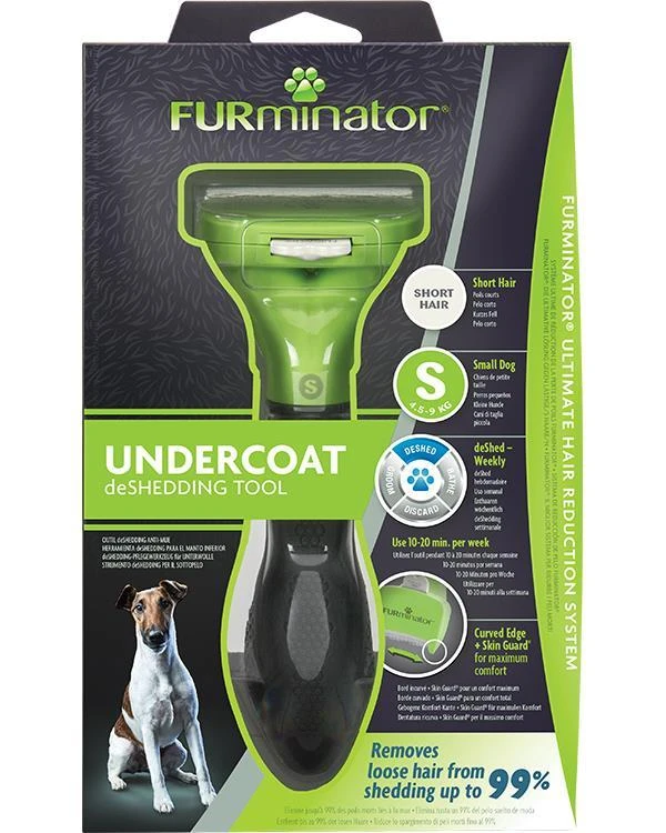 Šukos Furminator Dog deShedding Small Dog trumpaplaukiams šunims