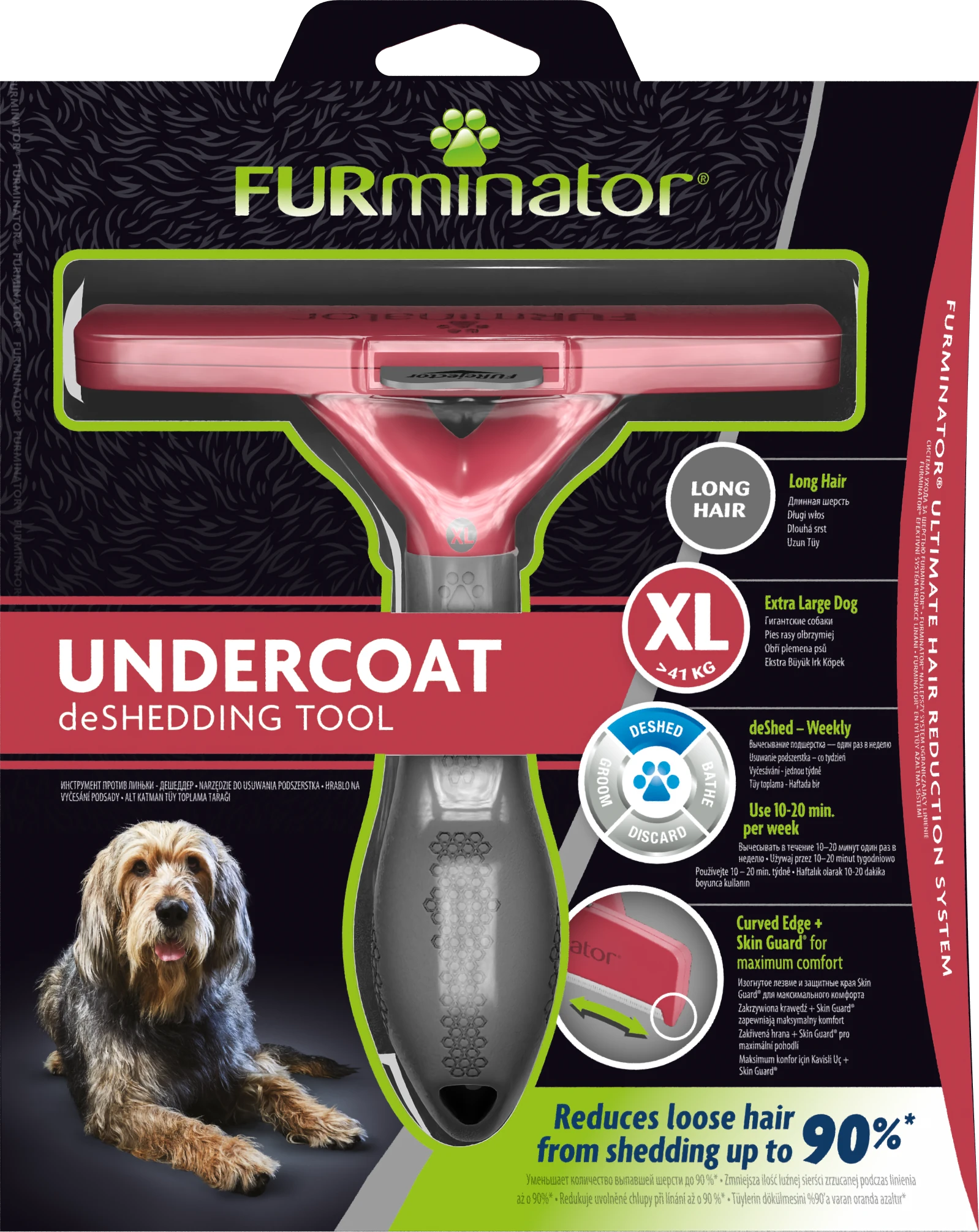 Furminator deShedding šukos ilgaplaukiams šunims - XL
