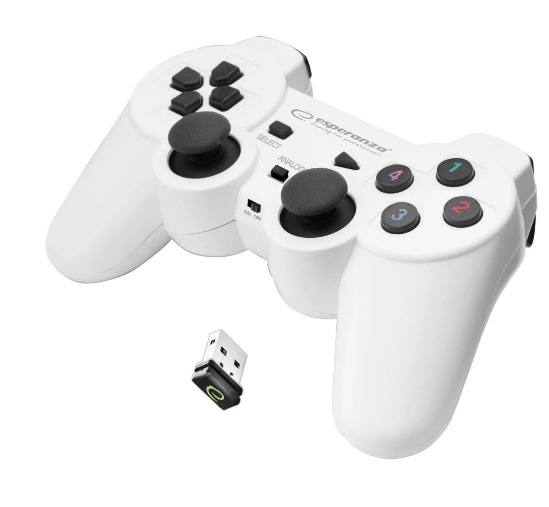 Bevielis ŽAIDIMŲ PULTAS SU VIBRACIJOMIS ESPERANZA EGG108W GLADIATOR  PC / PS3 