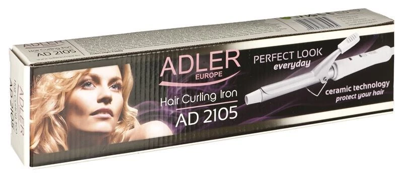 Adler | AD 2105 | Garantija 24 mėn. | Keraminė kaitinimo sistema | Vamzdelio skersmuo 19 mm | Kaitinimo lygių skaičius 1 | 25 W | Baltas