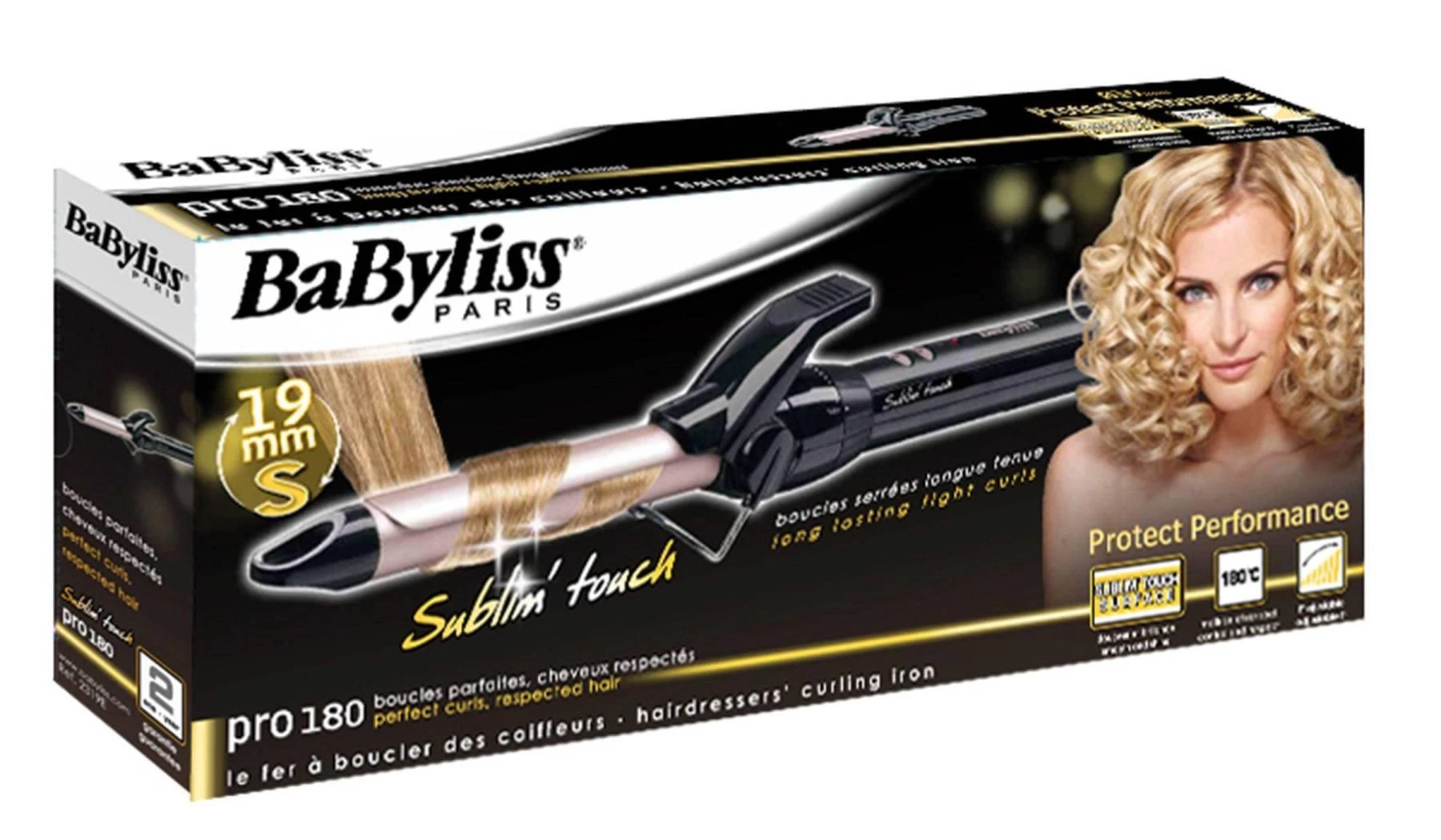 BABYLISS Plaukai Suktukas C319E Statinės skersmuo 19 mm, Temperatūra (min) 150 °C, Temperatūra (maks.) 180 °C, Šildymo lygių skaičius 10, Ekranas Nr, Juodas