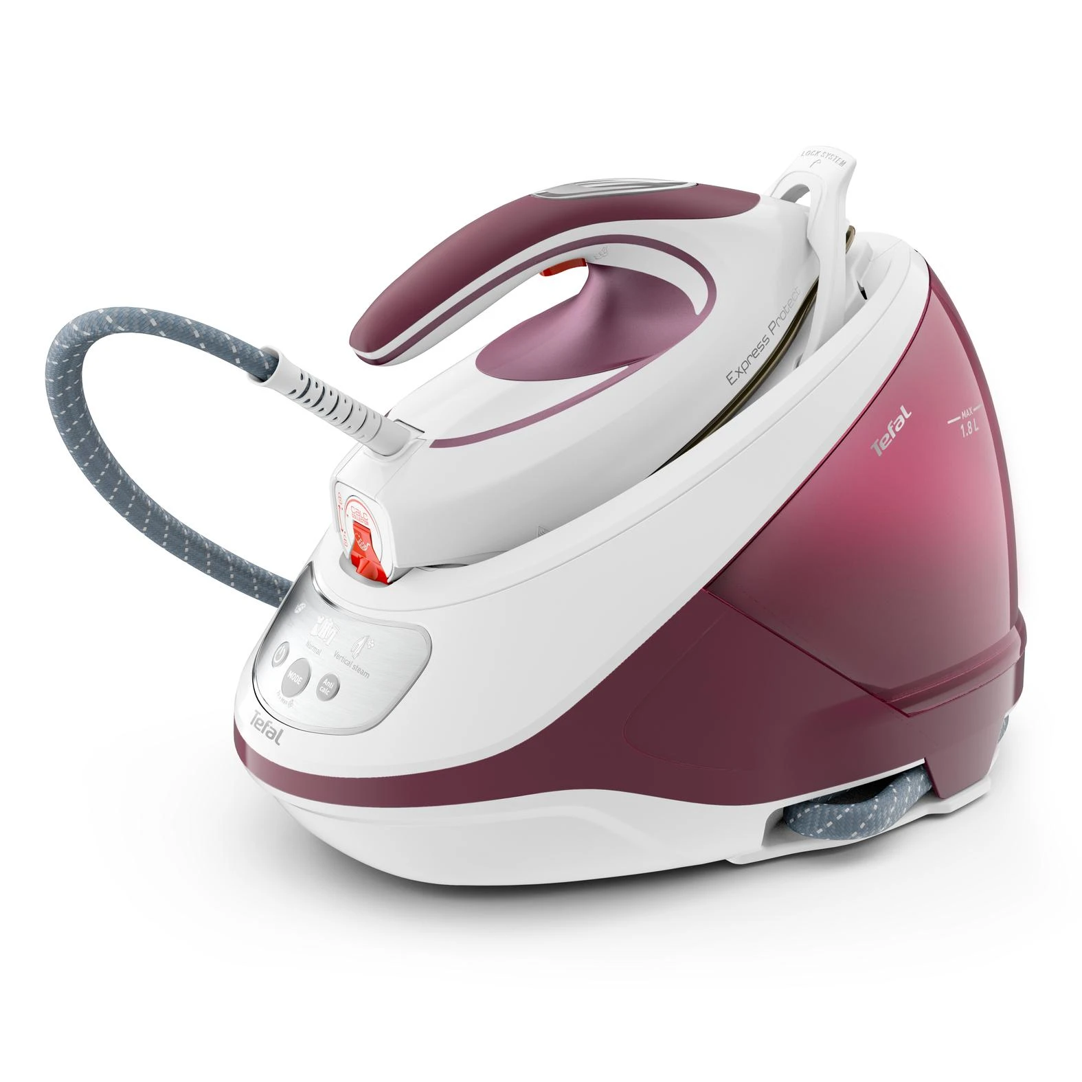Tefal Express Protect SV9201E0 steam ironing station 2800 W 1.8 L Durilium AirGlide Autoclean soleplate Violetinė, Baltas