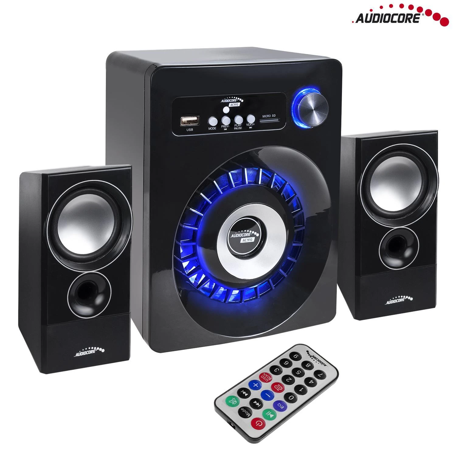 Kompiuterio kolonėlės Audiocore AC910 speaker set 10 W PC / Juodas, Bluetooth