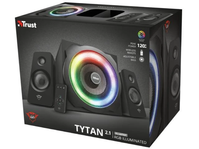 Kompiuterio kolonėlės Speaker Set Trust GXT 629 Tytan 2.1 RGB 22944 (2.1, juodos spalvos)