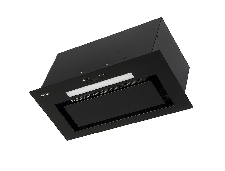 Built-in under-cabinet kitchen hood MAAN Ares M 60 soft touch 570 m3/h, Juodas