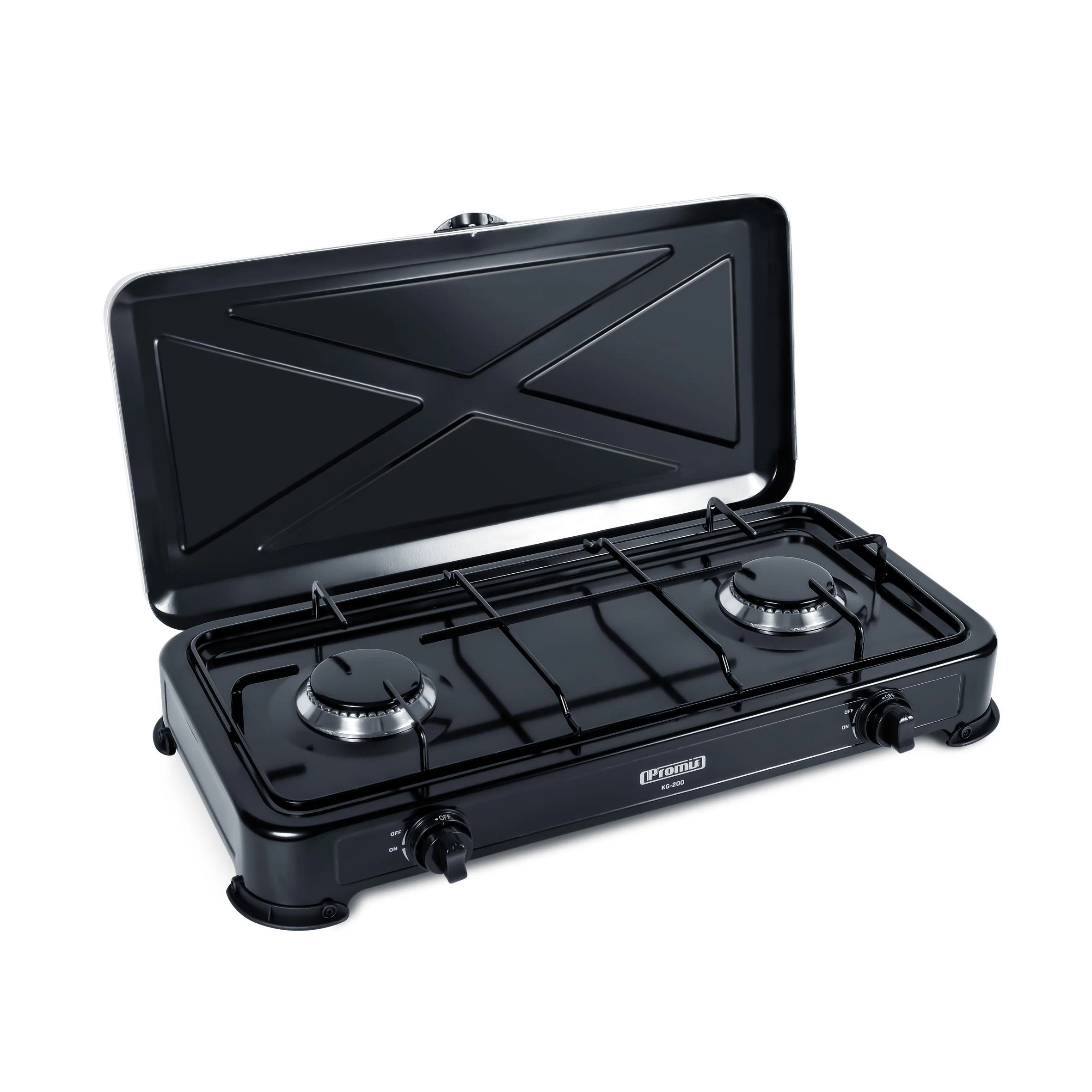 Gas cooker PROMIS KG200 Juodas WITHOUT REDUCER