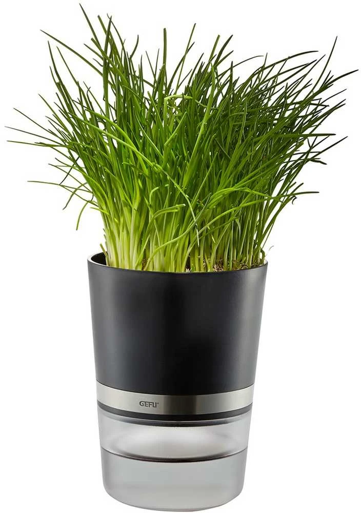 Vazonas - GEFU BOTANICO Laisvai Stovintis Plastikinis, Nerūdijančio Plieno, 0.5L Vandens Bakas, Juodas