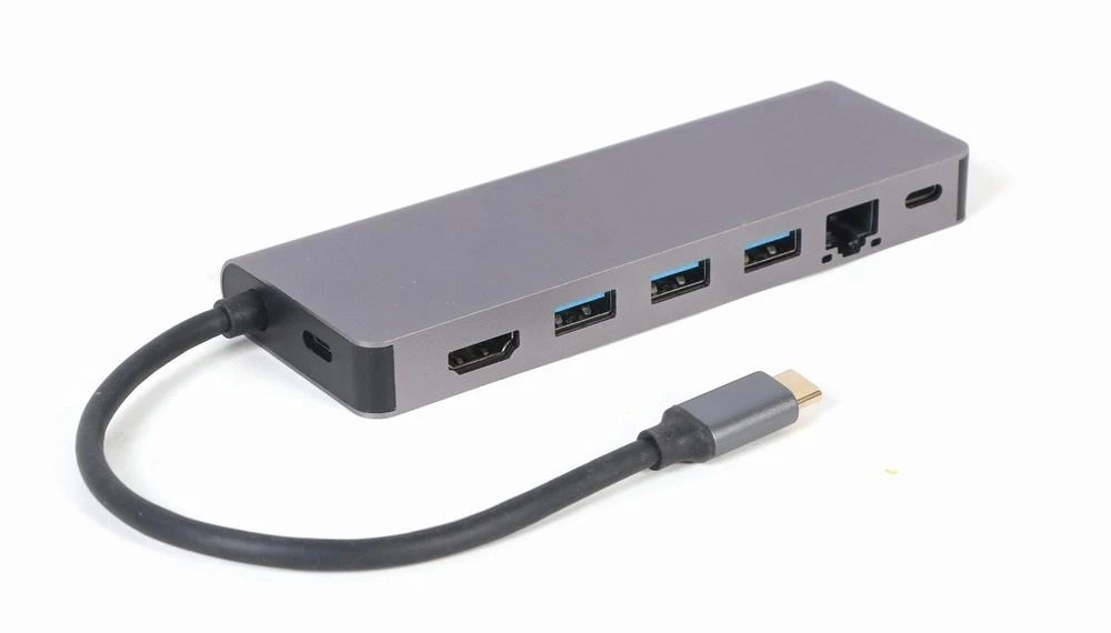 Gembird USB-C daugiafunkcinis adapteris su HDMI ir LAN