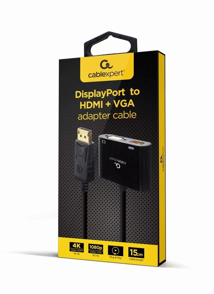 Gembird DisplayPort į HDMI + VGA adapterio pakuotė