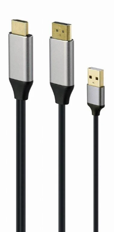 Gembird HDMI į DisplayPort kabelis su USB jungtimi