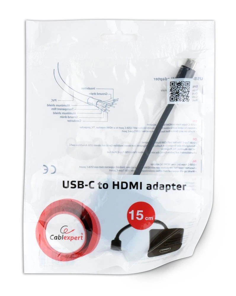 Adapteris Gembird USB-C HDMI juodas