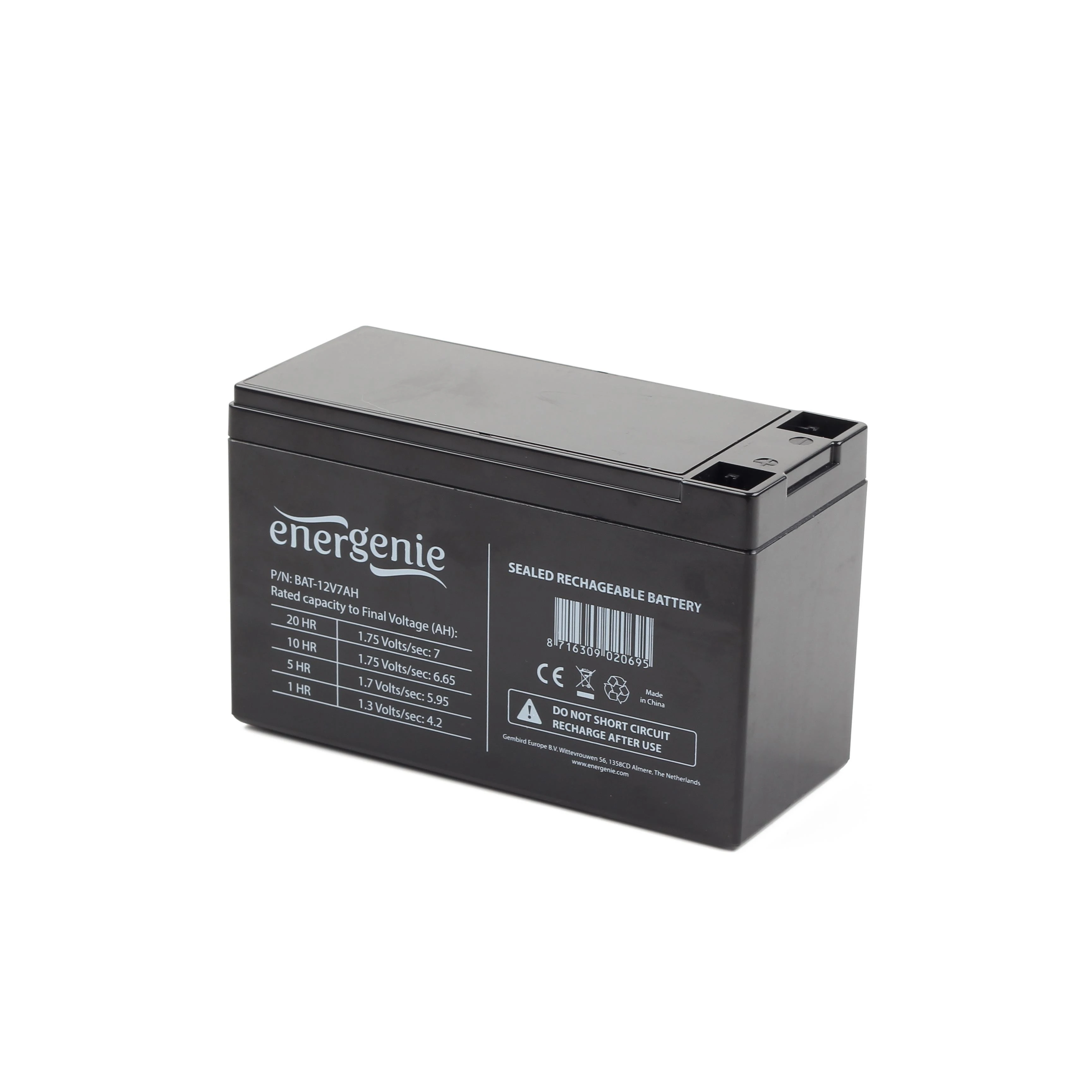 Gembird Energenie | Įkraunama baterija 12 V 7 AH UPS