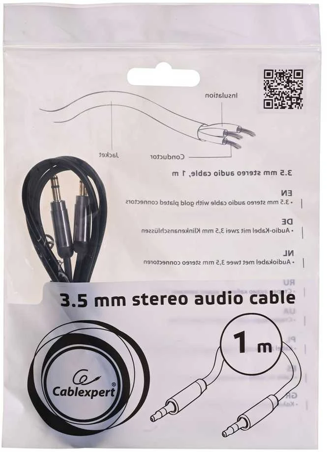 GEMBIRD CCAP-444-1M Gembird 3,5 mm stereo garso laidas, 1m