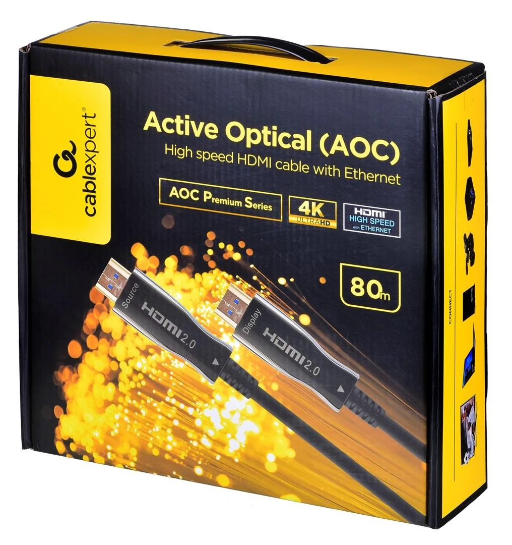 GEMBIRD Active Optical AOC Didelės spartos HDMI laidas su Ethernet AOC Premium Series 80m
