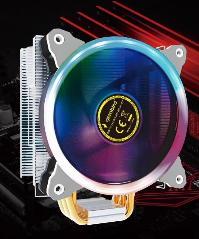GEMBIRD CPU aušinimo ventiliatorius Huracan ARGB X130 12cm 150 W daugiaspalvis LED 4 kontaktų
